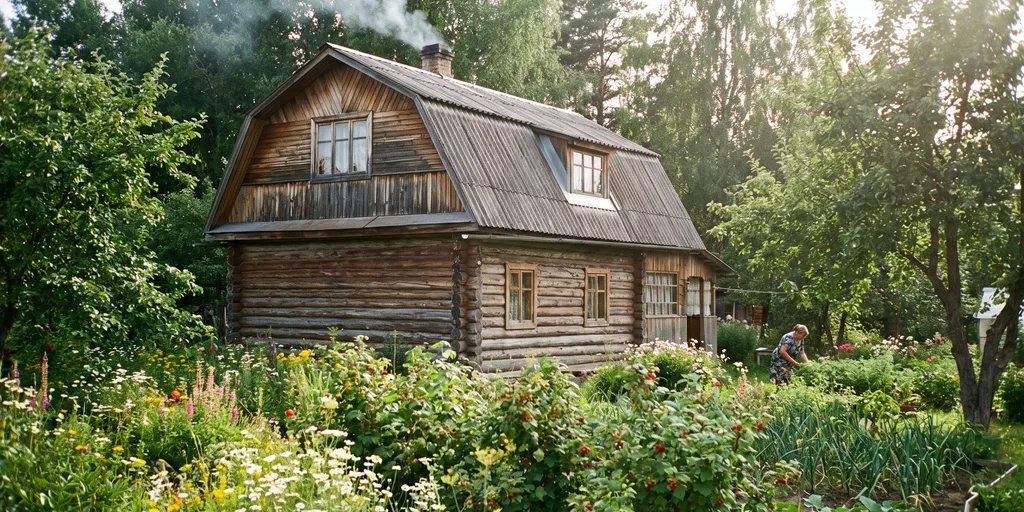 Деревянная баня с мансардой на участке