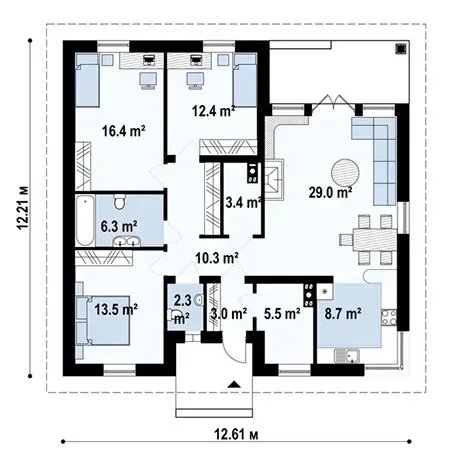 Планировка дома «Дом 111» площадью 111 м²