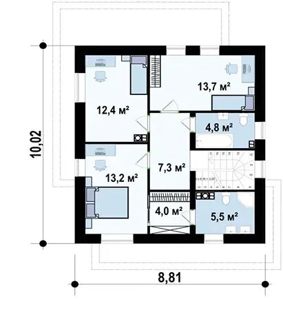 Планировка дома «Дом 124» площадью 124 м²