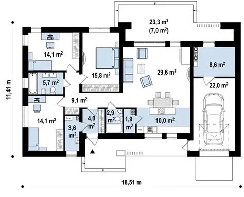 Планировка дома «Дом 142» площадью 142 м²