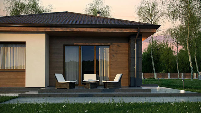 Проект дома «Дом 99» площадью 99 м² — фотография экстерьера от строительной компании «ИЗБА».