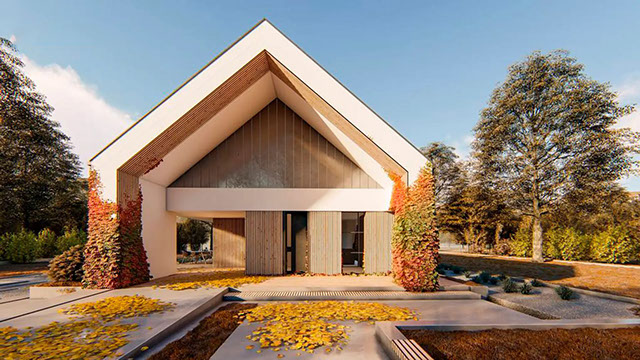 Экстерьер проекта «Дом 107» площадью 107 м² от строительной компании «ИЗБА».