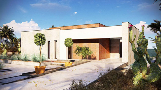 Экстерьер проекта дома «Дом 81-2» площадью 81 м² от строительной компании «ИЗБА».