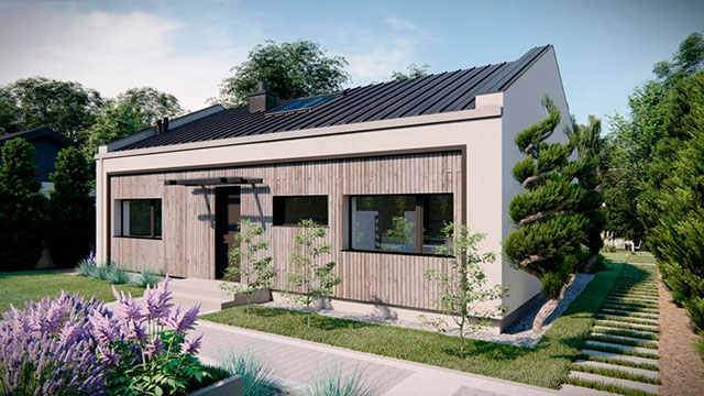 Проект современного дома «Дом 85» площадью 85 м² от строительной компании «ИЗБА».