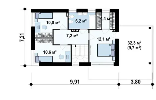 Планировка дома «Дом 122» площадью 122 м²