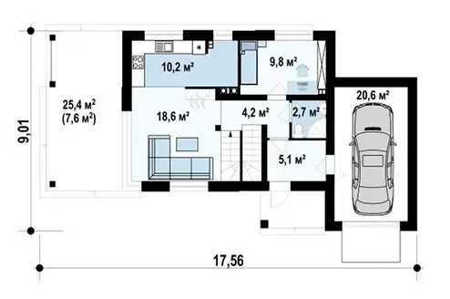 Планировка дома «Дом 122» площадью 122 м²