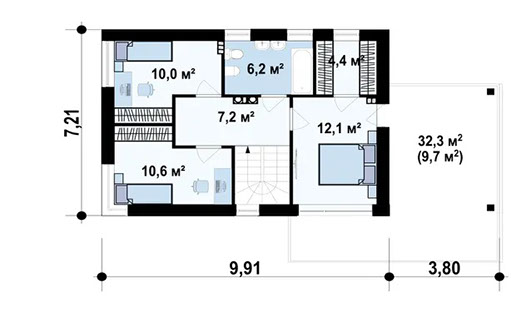 Планировка дома «Дом 122» площадью 122 м²