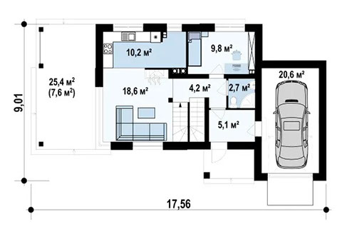 Планировка дома «Дом 122» площадью 122 м²