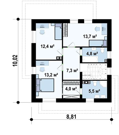 Планировка дома «Дом 124» площадью 124 м²