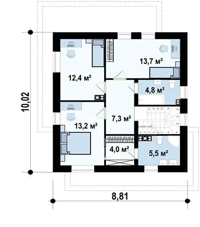 Планировка дома «Дом 124» площадью 124 м²