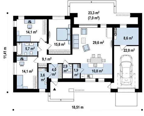 Планировка дома «Дом 142» площадью 142 м²